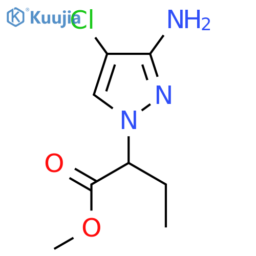methyl 2-(3-amino-4-chloro-1H-pyrazol-1-yl)butanoate structure