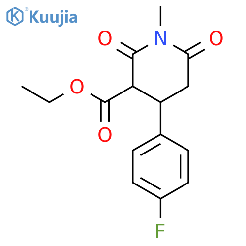 Ethyl 4-(4-fluorophenyl)-1-methyl-2,6-dioxopiperidine-3-carboxylate structure