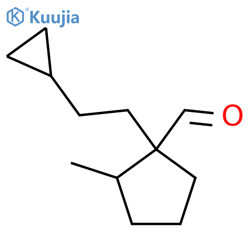 1-(2-cyclopropylethyl)-2-methylcyclopentane-1-carbaldehyde structure