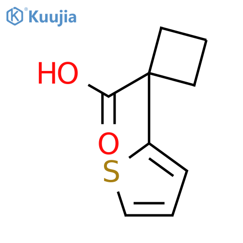 1-(thiophen-2-yl)cyclobutane-1-carboxylic acid structure