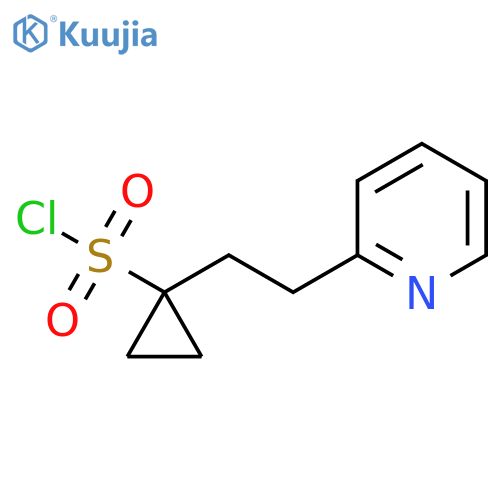1-2-(pyridin-2-yl)ethylcyclopropane-1-sulfonyl chloride structure