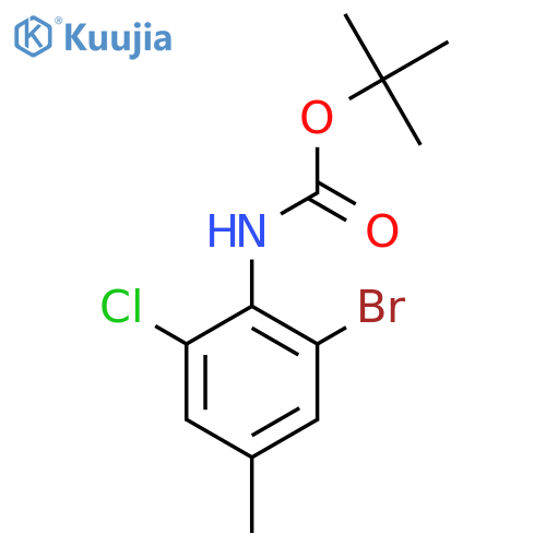 tert-butyl N-(2-bromo-6-chloro-4-methylphenyl)carbamate structure