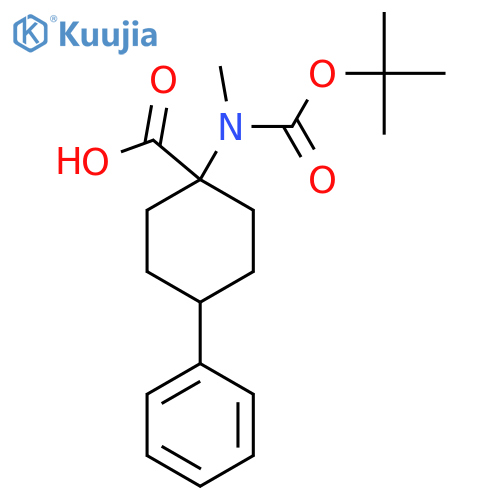 1-{(tert-butoxy)carbonyl(methyl)amino}-4-phenylcyclohexane-1-carboxylic acid structure