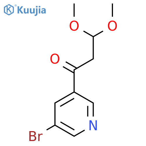 1-(5-bromopyridin-3-yl)-3,3-dimethoxypropan-1-one structure