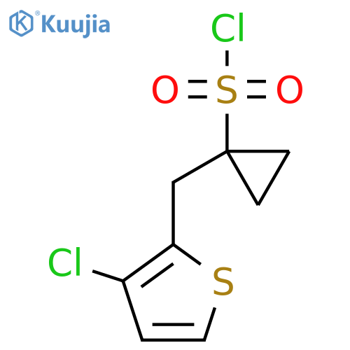 1-(3-chlorothiophen-2-yl)methylcyclopropane-1-sulfonyl chloride structure
