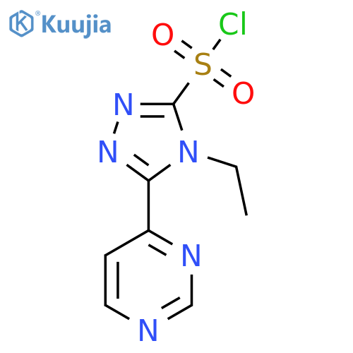 4-ethyl-5-(pyrimidin-4-yl)-4H-1,2,4-triazole-3-sulfonyl chloride structure