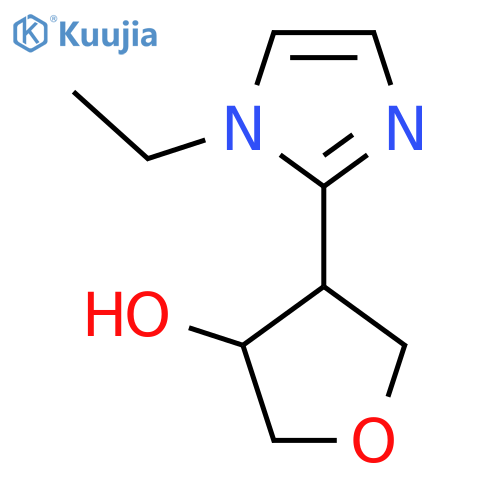 4-(1-ethyl-1H-imidazol-2-yl)oxolan-3-ol structure