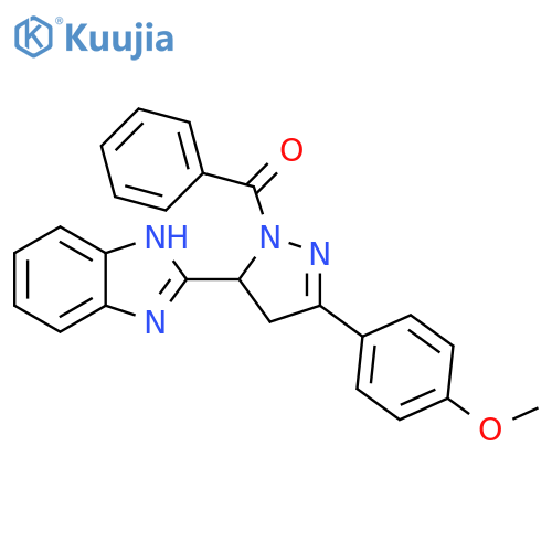 2-1-benzoyl-3-(4-methoxyphenyl)-4,5-dihydro-1H-pyrazol-5-yl-1H-1,3-benzodiazole structure