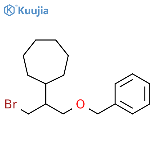 Cycloheptane, [1-(bromomethyl)-2-(phenylmethoxy)ethyl]- structure