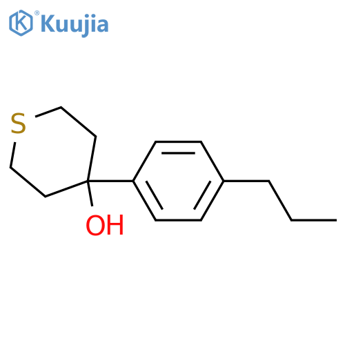 2H-Thiopyran-4-ol, tetrahydro-4-(4-propylphenyl)- structure