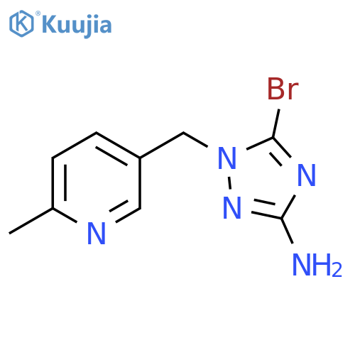 5-bromo-1-(6-methylpyridin-3-yl)methyl-1H-1,2,4-triazol-3-amine structure