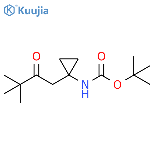 Carbamic acid, N-[1-(3,3-dimethyl-2-oxobutyl)cyclopropyl]-, 1,1-dimethylethyl ester structure