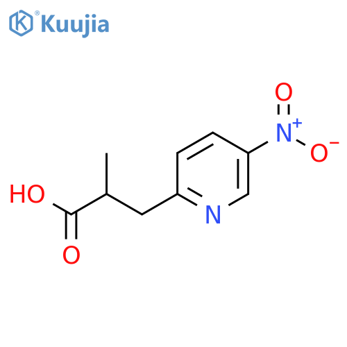 2-methyl-3-(5-nitropyridin-2-yl)propanoic acid structure