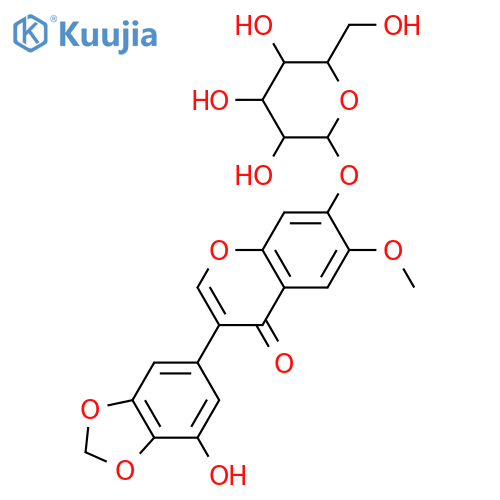 3',4',5',6,7-Pentahydroxyisoflavone; 3',4'-Methylene, 6-Me ether, 7-O-β-D-glucopyranoside structure