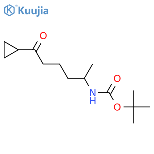 tert-butyl N-(6-cyclopropyl-6-oxohexan-2-yl)carbamate structure