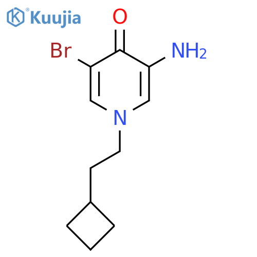 3-amino-5-bromo-1-(2-cyclobutylethyl)-1,4-dihydropyridin-4-one structure