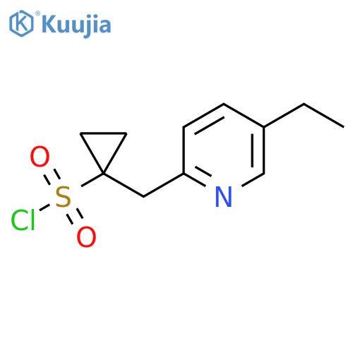 1-(5-ethylpyridin-2-yl)methylcyclopropane-1-sulfonyl chloride structure
