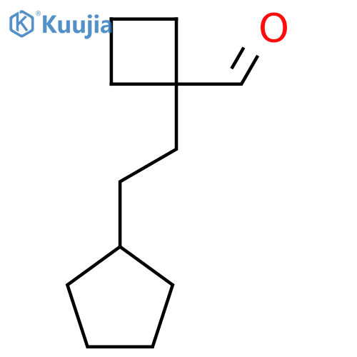 1-(2-cyclopentylethyl)cyclobutane-1-carbaldehyde structure