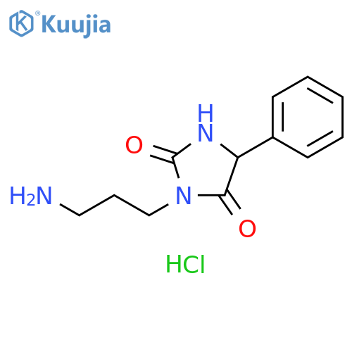 3-(3-aminopropyl)-5-phenylimidazolidine-2,4-dione hydrochloride structure