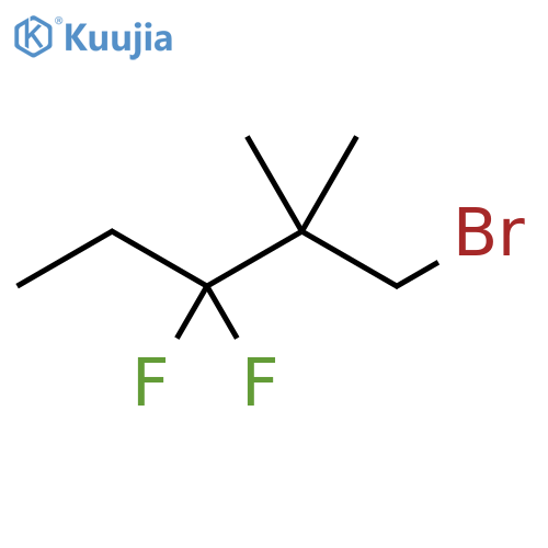 1-bromo-3,3-difluoro-2,2-dimethylpentane structure