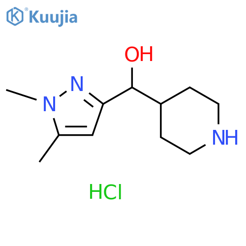 Bis((1,5-dimethyl-1H-pyrazol-3-yl)(piperidin-4-yl)methanol) pentahydrochloride structure