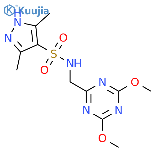 N-(4,6-dimethoxy-1,3,5-triazin-2-yl)methyl-3,5-dimethyl-1H-pyrazole-4-sulfonamide structure
