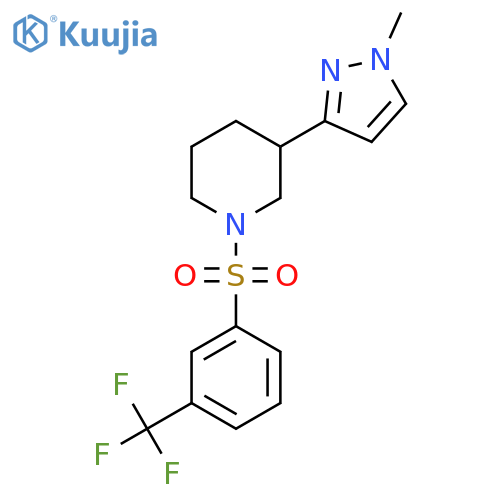3-(1-methyl-1H-pyrazol-3-yl)-1-3-(trifluoromethyl)benzenesulfonylpiperidine structure