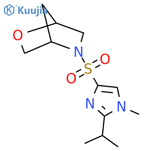 5-{[1-methyl-2-(propan-2-yl)-1H-imidazol-4-yl]sulfonyl}-2-oxa-5-azabicyclo[2.2.1]heptane structure