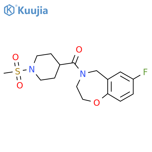 7-fluoro-4-(1-methanesulfonylpiperidine-4-carbonyl)-2,3,4,5-tetrahydro-1,4-benzoxazepine structure