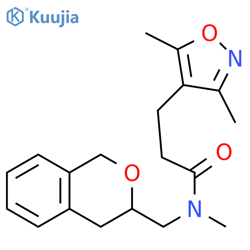 N-[(3,4-dihydro-1H-2-benzopyran-3-yl)methyl]-3-(3,5-dimethyl-1,2-oxazol-4-yl)-N-methylpropanamide structure