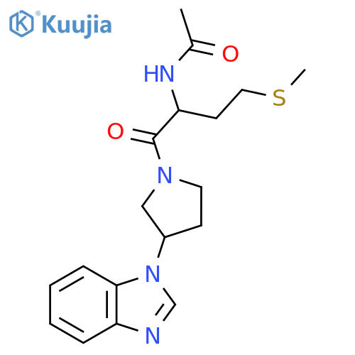 N-{1-[3-(1H-1,3-benzodiazol-1-yl)pyrrolidin-1-yl]-4-(methylsulfanyl)-1-oxobutan-2-yl}acetamide structure
