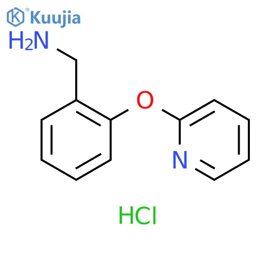 Bis(1-[2-(pyridin-2-yloxy)phenyl]methanamine) trihydrochloride structure