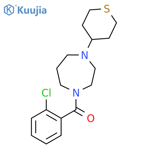 1-(2-chlorobenzoyl)-4-(thian-4-yl)-1,4-diazepane structure
