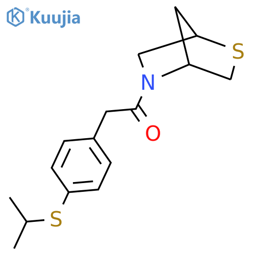 2-[4-(propan-2-ylsulfanyl)phenyl]-1-{2-thia-5-azabicyclo[2.2.1]heptan-5-yl}ethan-1-one structure