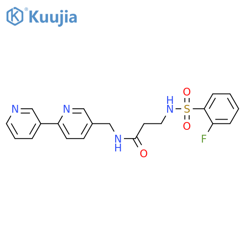 N-({[2,3'-bipyridine]-5-yl}methyl)-3-(2-fluorobenzenesulfonamido)propanamide structure
