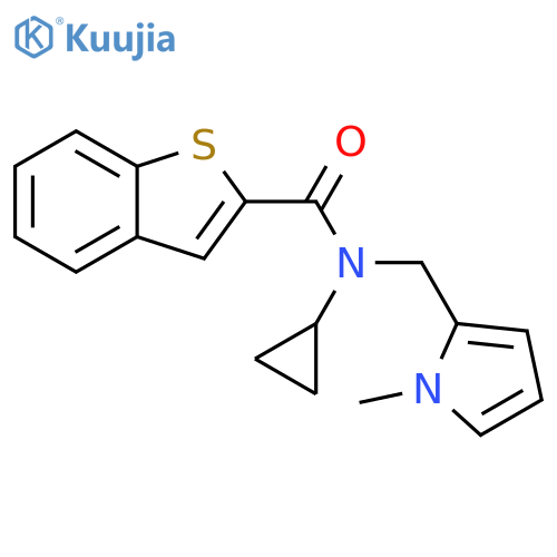 N-cyclopropyl-N-[(1-methyl-1H-pyrrol-2-yl)methyl]-1-benzothiophene-2-carboxamide structure