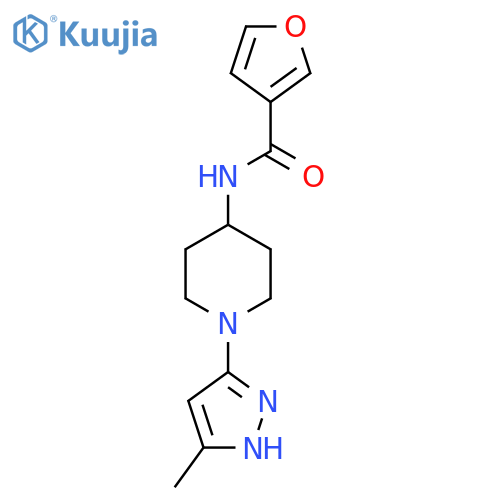 N-[1-(5-methyl-1H-pyrazol-3-yl)piperidin-4-yl]furan-3-carboxamide structure