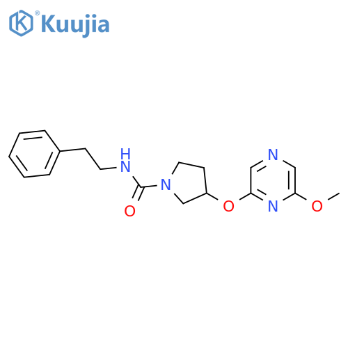 3-[(6-methoxypyrazin-2-yl)oxy]-N-(2-phenylethyl)pyrrolidine-1-carboxamide structure