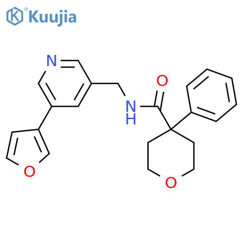 N-{[5-(furan-3-yl)pyridin-3-yl]methyl}-4-phenyloxane-4-carboxamide structure