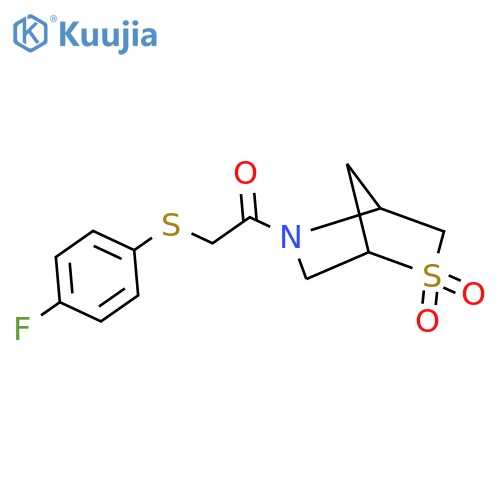 5-{2-[(4-fluorophenyl)sulfanyl]acetyl}-2lambda6-thia-5-azabicyclo[2.2.1]heptane-2,2-dione structure