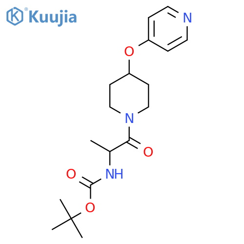 tert-butyl N-{1-oxo-1-[4-(pyridin-4-yloxy)piperidin-1-yl]propan-2-yl}carbamate structure