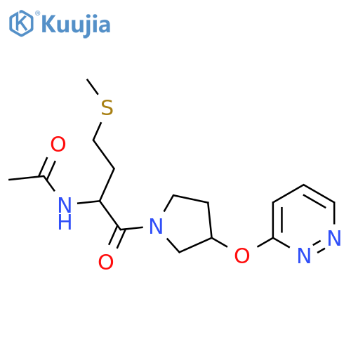 N-[4-(methylsulfanyl)-1-oxo-1-[3-(pyridazin-3-yloxy)pyrrolidin-1-yl]butan-2-yl]acetamide structure