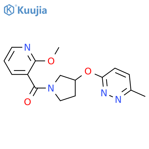 3-{[1-(2-methoxypyridine-3-carbonyl)pyrrolidin-3-yl]oxy}-6-methylpyridazine structure