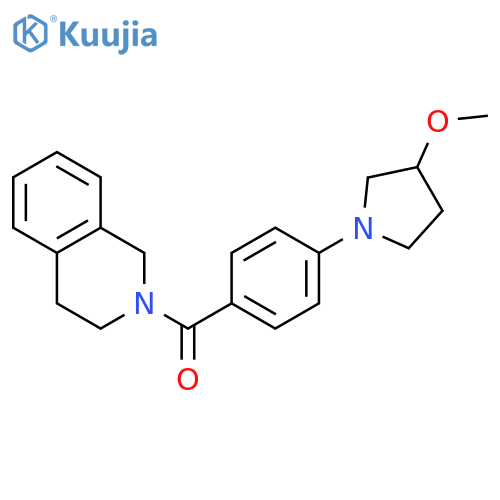 2-[4-(3-methoxypyrrolidin-1-yl)benzoyl]-1,2,3,4-tetrahydroisoquinoline structure