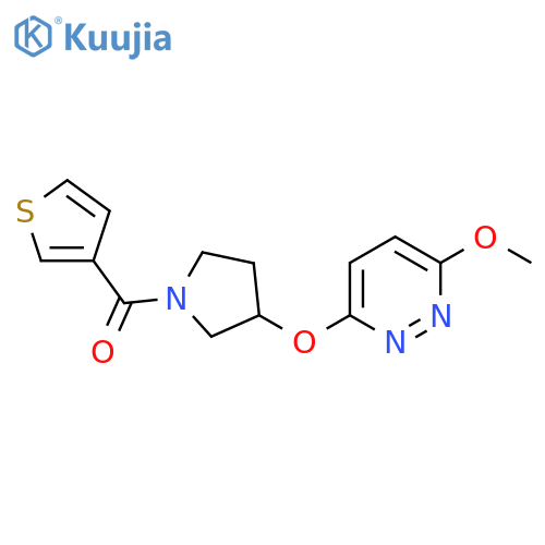 3-methoxy-6-{[1-(thiophene-3-carbonyl)pyrrolidin-3-yl]oxy}pyridazine structure