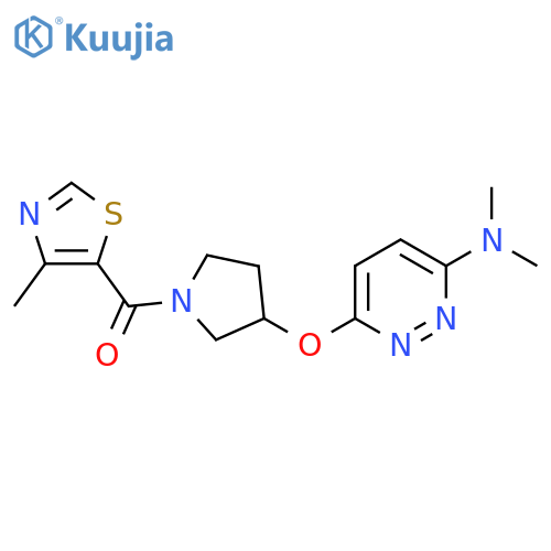 N,N-dimethyl-6-{[1-(4-methyl-1,3-thiazole-5-carbonyl)pyrrolidin-3-yl]oxy}pyridazin-3-amine structure