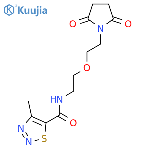 N-{2-2-(2,5-dioxopyrrolidin-1-yl)ethoxyethyl}-4-methyl-1,2,3-thiadiazole-5-carboxamide structure