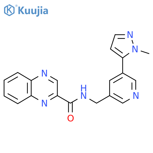 N-{5-(1-methyl-1H-pyrazol-5-yl)pyridin-3-ylmethyl}quinoxaline-2-carboxamide structure