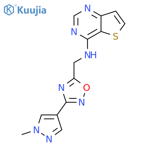 N-{[3-(1-methyl-1H-pyrazol-4-yl)-1,2,4-oxadiazol-5-yl]methyl}thieno[3,2-d]pyrimidin-4-amine structure