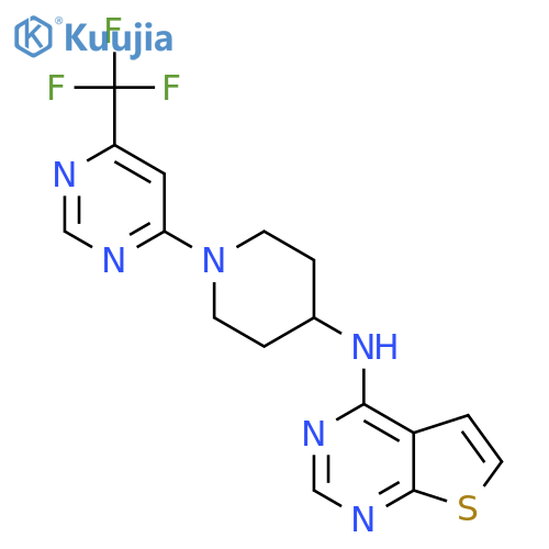 N-{thieno[2,3-d]pyrimidin-4-yl}-1-[6-(trifluoromethyl)pyrimidin-4-yl]piperidin-4-amine structure